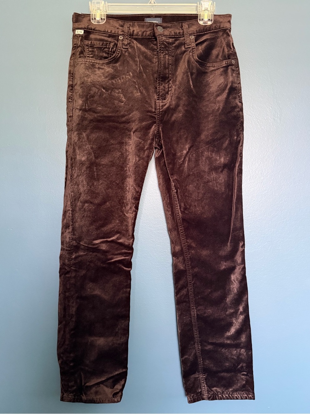 Citizens of Humanity Jolene Womenโs Burgundy Straight Corduroy Pants Size 28